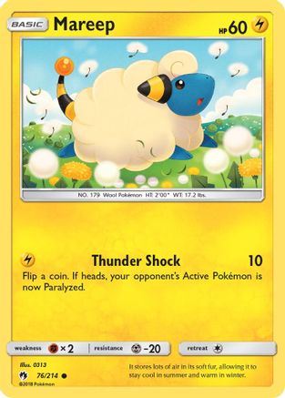 Image of Mareep (76) 076/214  - Reverse Holofoil SM  Lost Thunder - Common