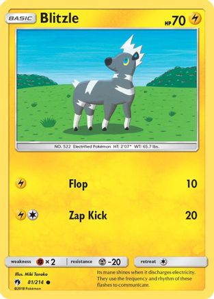 Image of Blitzle 081  - Reverse Holofoil SM  Lost Thunder - Common