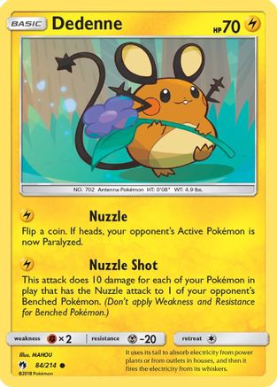 Image of Dedenne (84) 084/214  - Reverse Holofoil SM  Lost Thunder - Common