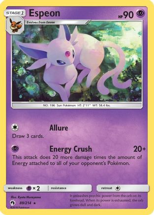 Image of Espeon 089/214  - Reverse Holofoil SM  Lost Thunder - Rare