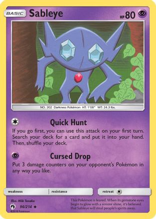 Image of Sableye 096/214  - Reverse Holofoil SM  Lost Thunder - Uncommon