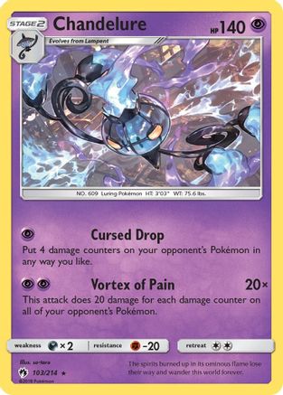 Image of Chandelure 103/214  - Reverse Holofoil SM  Lost Thunder - Holo Rare