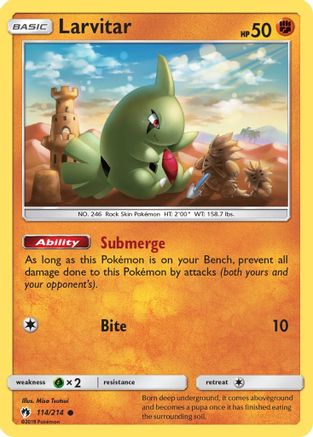 Image of Larvitar (114) 114/214  SM  Lost Thunder - Common