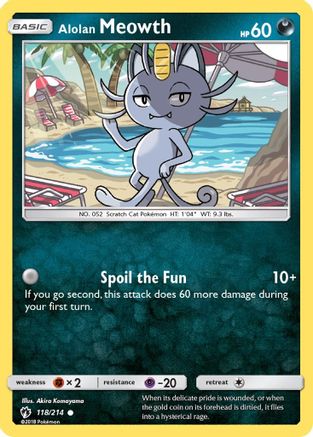 Image of Alolan Meowth 118/214  SM  Lost Thunder - Common