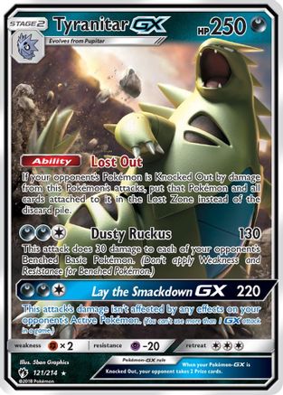 Image of Tyranitar GX 121/214  - Holofoil SM  Lost Thunder - Ultra Rare