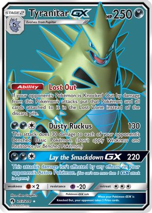 Image of Tyranitar GX (Full Art) 203  - Holofoil SM  Lost Thunder - Ultra Rare