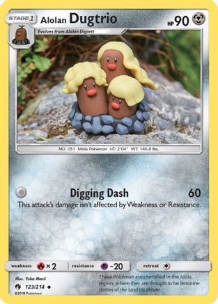 Image of Alolan Dugtrio 123/214  SM  Lost Thunder - Uncommon