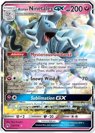 Image of Alolan Ninetales GX 132/214  - Holofoil SM  Lost Thunder - Ultra Rare