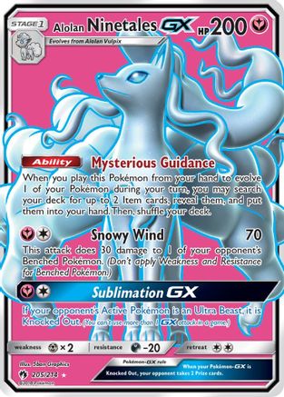 Image of Alolan Ninetales GX (Full Art) 205  - Holofoil SM  Lost Thunder - Ultra Rare
