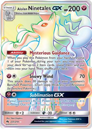Image of Alolan Ninetales GX (Secret) 225  - Holofoil SM  Lost Thunder - Secret Rare