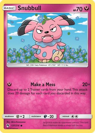 Image of Snubbull 137/214  - Reverse Holofoil SM  Lost Thunder - Common