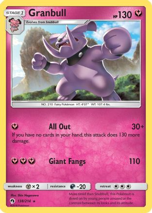 Image of Granbull 138/214  - Reverse Holofoil SM  Lost Thunder - Rare
