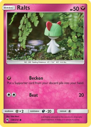Image of Ralts 139/214  - Reverse Holofoil SM  Lost Thunder - Common