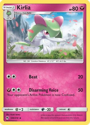 Image of Kirlia 140/214  - Reverse Holofoil SM  Lost Thunder - Uncommon
