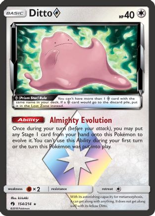 Image of Ditto Prism Star 154/214  - Holofoil SM  Lost Thunder - Prism Rare