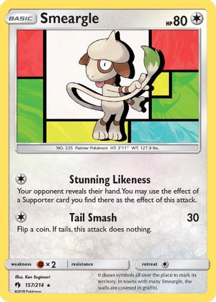 Image of Smeargle 157/214  - Reverse Holofoil SM  Lost Thunder - Rare