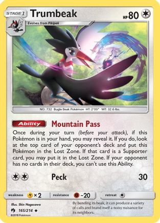 Image of Trumbeak 165/214  SM  Lost Thunder - Uncommon