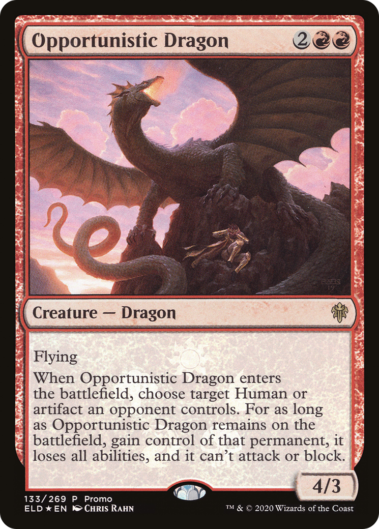 Image of Opportunistic Dragon (MEDIA-133) - Throne of Eldraine Promos Foil