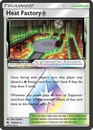 Image of Heat Factory Prism Star 178/214  - Holofoil SM  Lost Thunder - Prism Rare