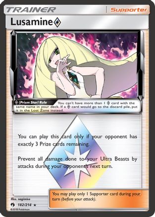 Image of Lusamine Prism Star 182/214  - Holofoil SM  Lost Thunder - Prism Rare