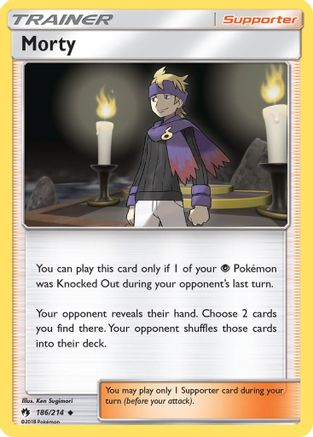 Image of Morty 186/214  - Reverse Holofoil SM  Lost Thunder - Uncommon