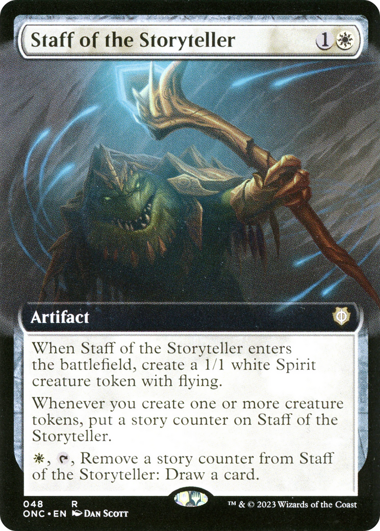 Image of Staff of the Storyteller (Extended Art) (ONC-048) - Phyrexia: All Will Be One Commander: (Extended Art)