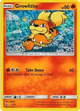 Image of Growlithe 001/12  - Holofoil McDonalds Promos 2018 - Promo