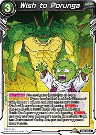 Image of Wish to Porunga (TB3-068) - Clash of Fates Foil