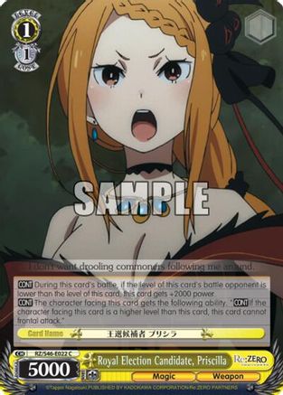 Image of Royal Election Candidate, Priscilla (RZ/S46-E022 C) - Re:ZERO