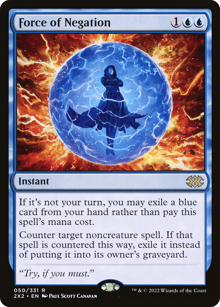 Image of Force of Negation (2X2-050) - Double Masters 2022 Foil