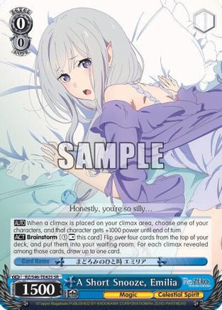 Image of A Short Snooze, Emilia (SR) (RZ/S46-TE42S SR) - Re:ZERO
