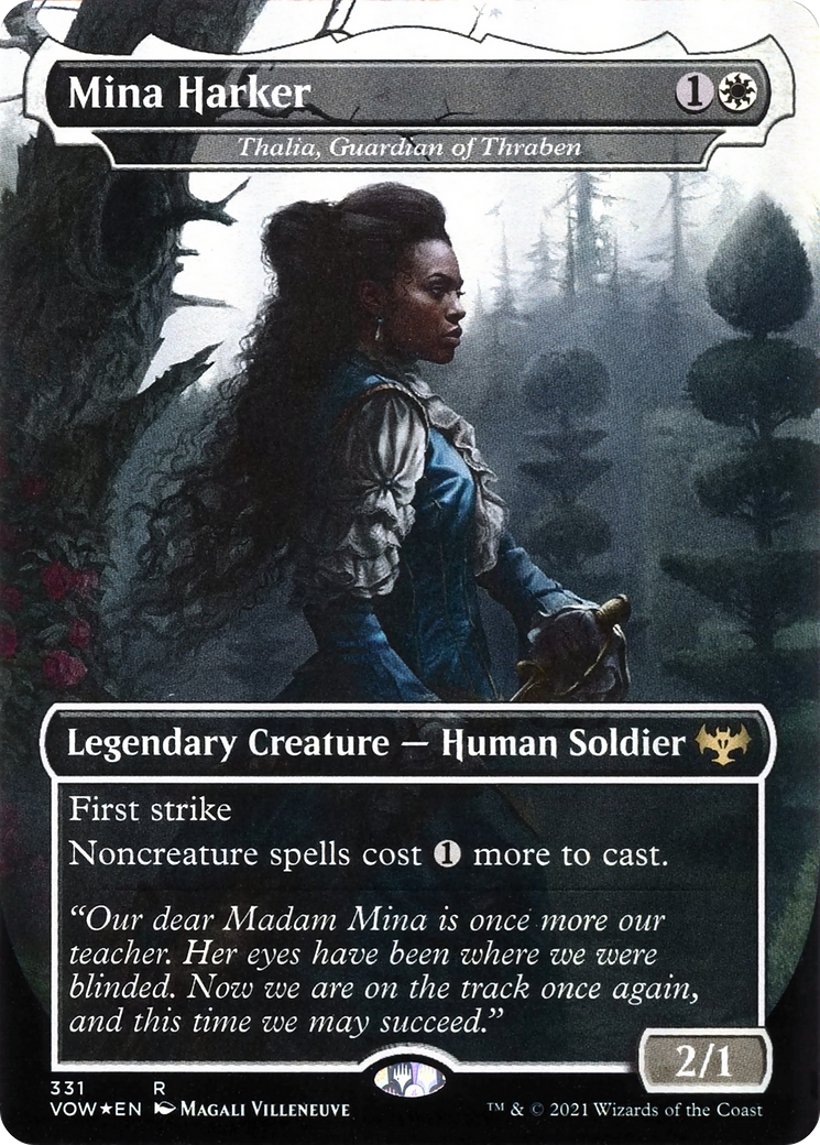 Image of Mina Harker - Thalia, Guardian of Thraben (VOW-331) - Innistrad: Crimson Vow / Mina Harker (Borderless)
