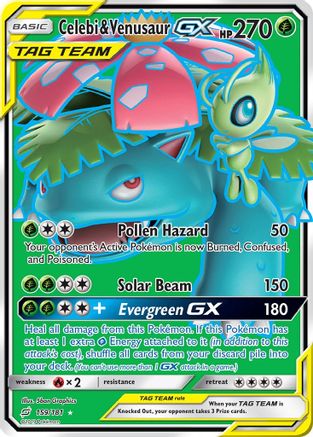 Image of Celebi & Venusaur GX (Full Art) 159  - Holofoil SM  Team Up - Ultra Rare