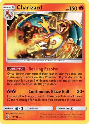 Image of Charizard 014/181  SM  Team Up - Rare