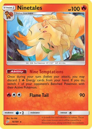 Image of Ninetales 016/181  SM  Team Up - Rare