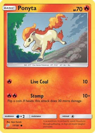 Image of Ponyta 017/181  - Reverse Holofoil SM  Team Up - Common