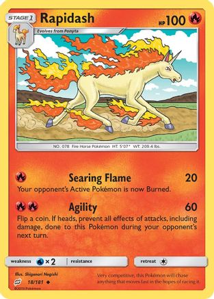 Image of Rapidash 018/181  - Reverse Holofoil SM  Team Up - Uncommon