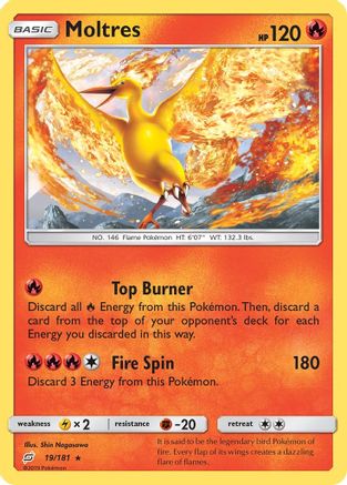 Image of Moltres 019/181  - Reverse Holofoil SM  Team Up - Holo Rare
