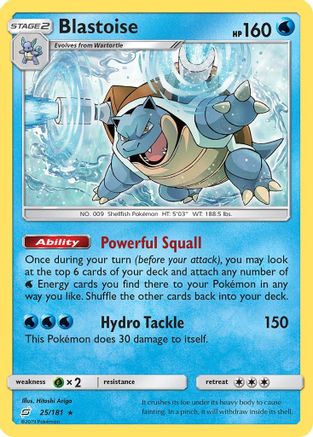 Image of Blastoise 025/181  - Reverse Holofoil SM  Team Up - Rare