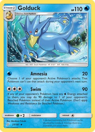 Image of Golduck 027  - Reverse Holofoil SM  Team Up - Uncommon