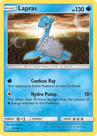 Image of Lapras 031/181  - Reverse Holofoil SM  Team Up - Rare