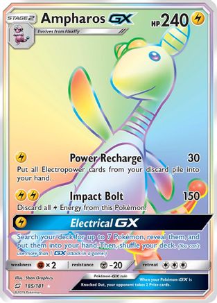 Image of Ampharos GX (Secret) 185  - Holofoil SM  Team Up - Secret Rare