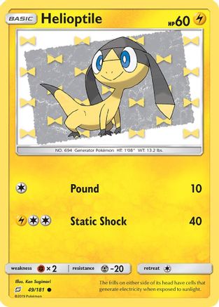 Image of Helioptile 049  - Reverse Holofoil SM  Team Up - Common