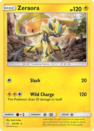 Image of Zeraora 052/181  - Reverse Holofoil SM  Team Up - Holo Rare