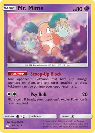 Image of Mr. Mime 066/181  - Reverse Holofoil SM  Team Up - Rare