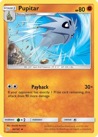 Image of Pupitar 080  - Reverse Holofoil SM  Team Up - Uncommon