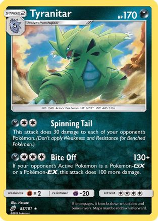 Image of Tyranitar 085  - Holofoil SM  Team Up - Holo Rare