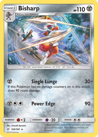 Image of Bisharp 105  - Reverse Holofoil SM  Team Up - Rare