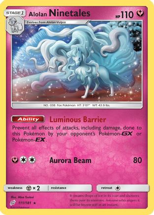 Image of Alolan Ninetales 111/181  - Reverse Holofoil SM  Team Up - Holo Rare