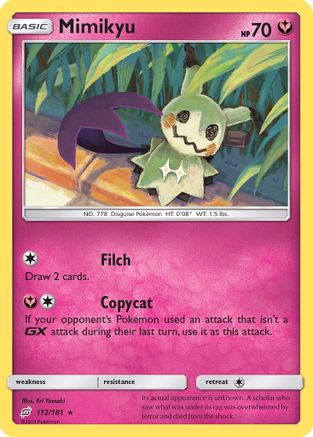 Image of Mimikyu 112/181  - Reverse Holofoil SM  Team Up - Rare